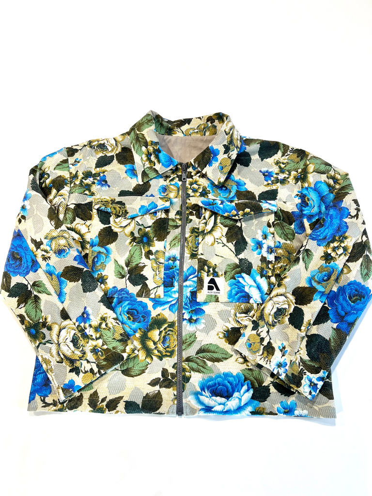 Veste Simone fleurie bleu