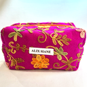 Trousse de toilette fleurs brodées