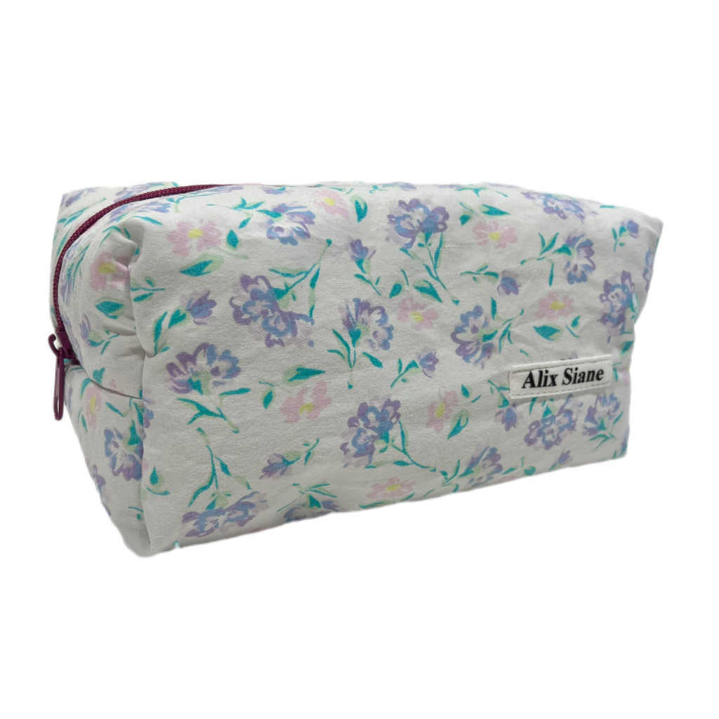 Trousse de toilette fleurs pastel