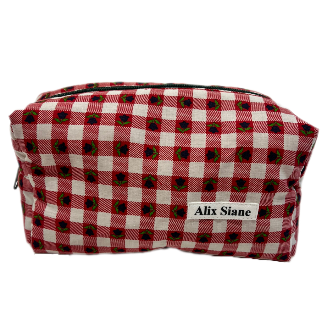 Trousse de toilette vichy et fleuri