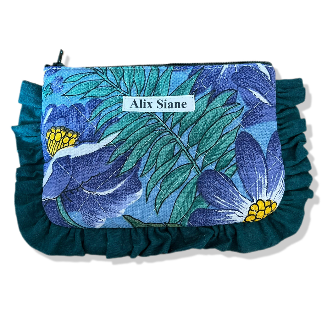 Porte monnaie fleurs violet