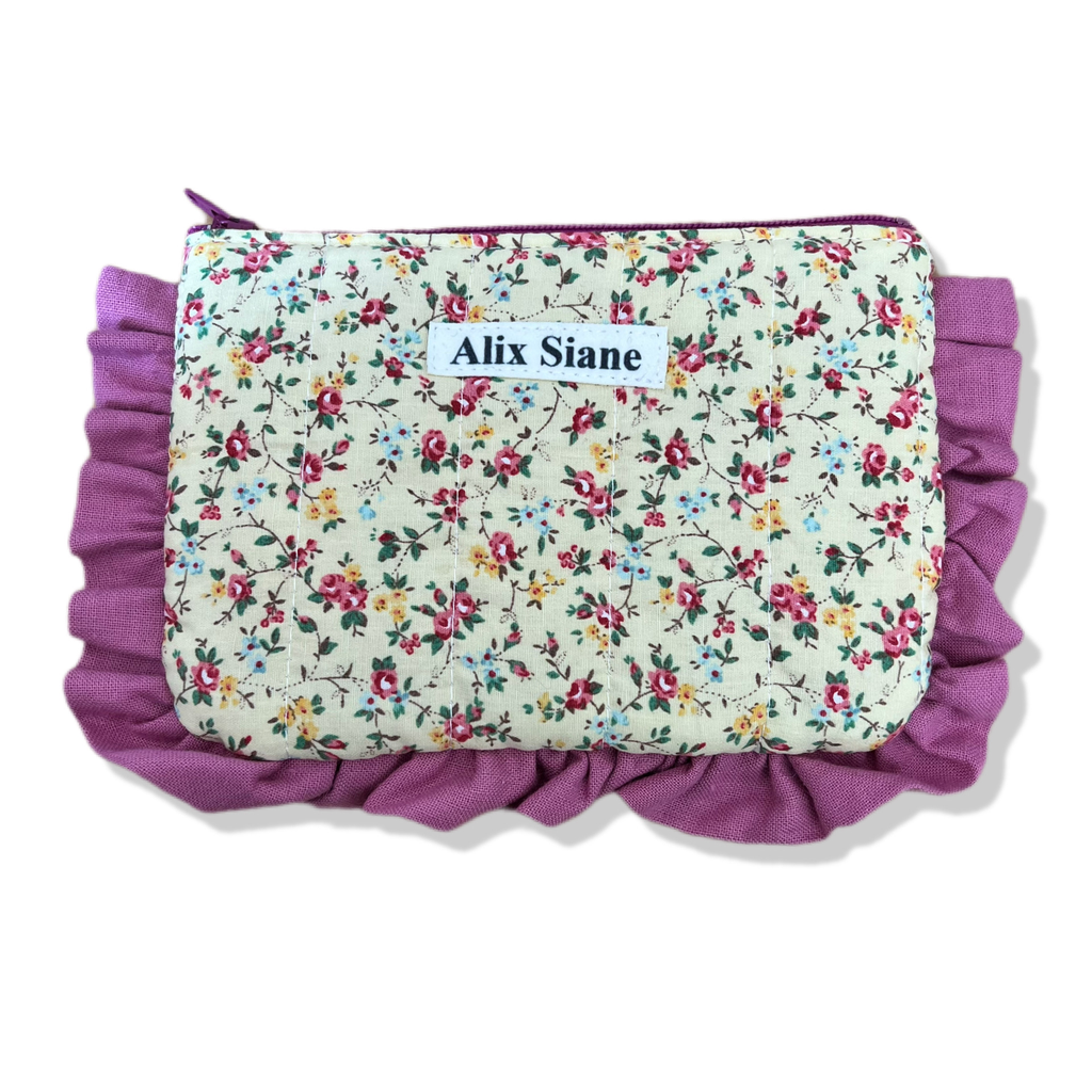 Porte monnaie fleuri jeune et rose