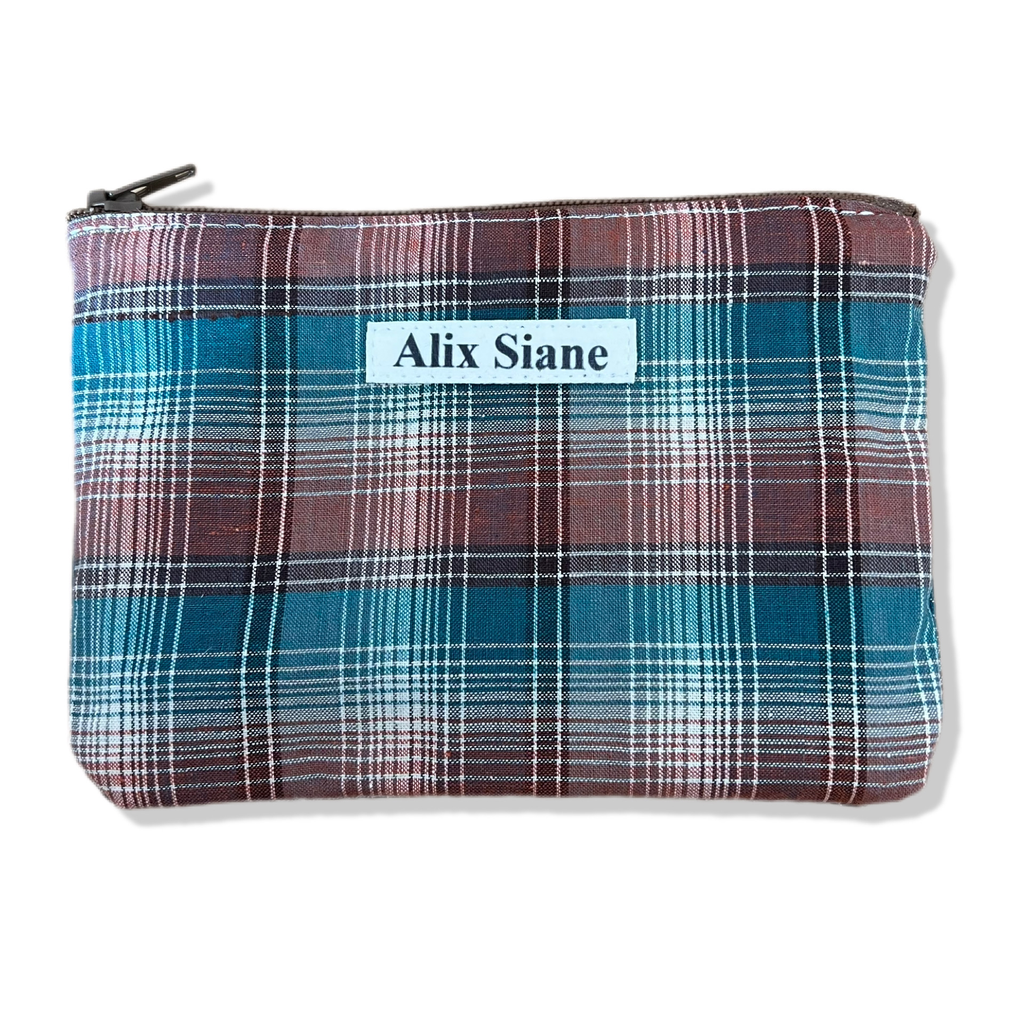 Porte monnaie marron et bleu