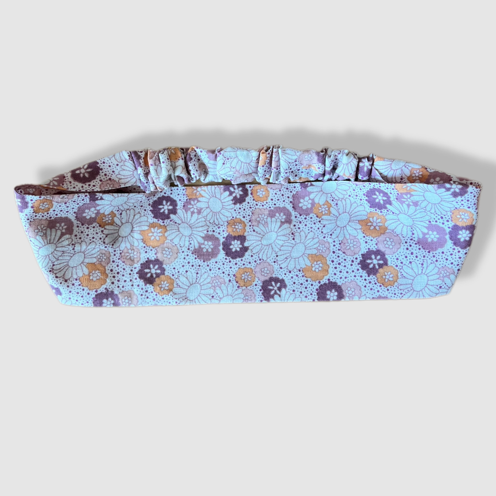 Bandeau fleurs rose, violet et orange