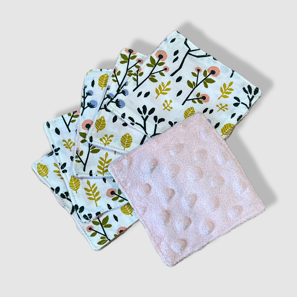 coton fleuri avec éponge rose